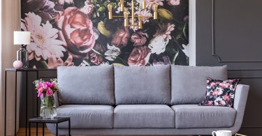 Sala de Estar com a temática florida. Tendência floral.