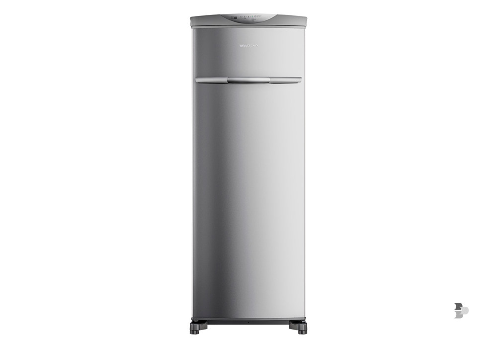 Um exemplo de freezer vertical para a cozinha. Freezer vertical.