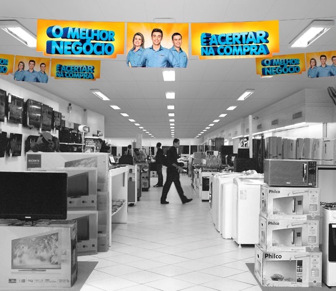 Campanha Lojas Colombo-colaboradores Cristine Angeli, Marcos Fortes e Diego Brandão