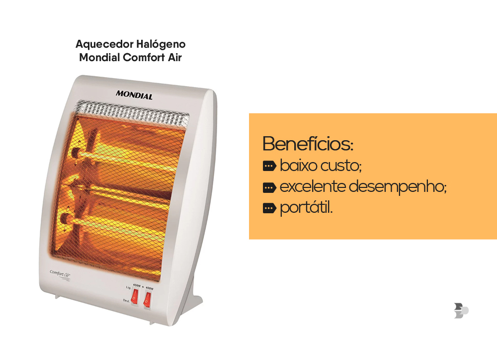 Benefícios do aquecedor: baixo custo, excelente desempenho, portátil