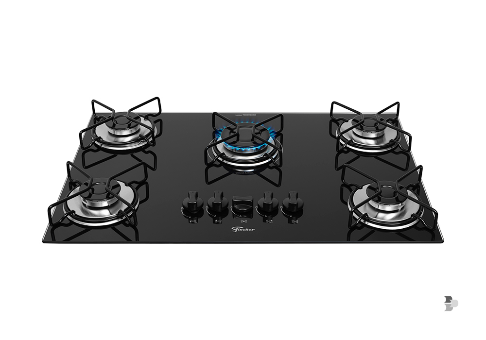 Um ótimo cooktop de 5 bocas da marca Fischer. Cooktop 5 bocas.