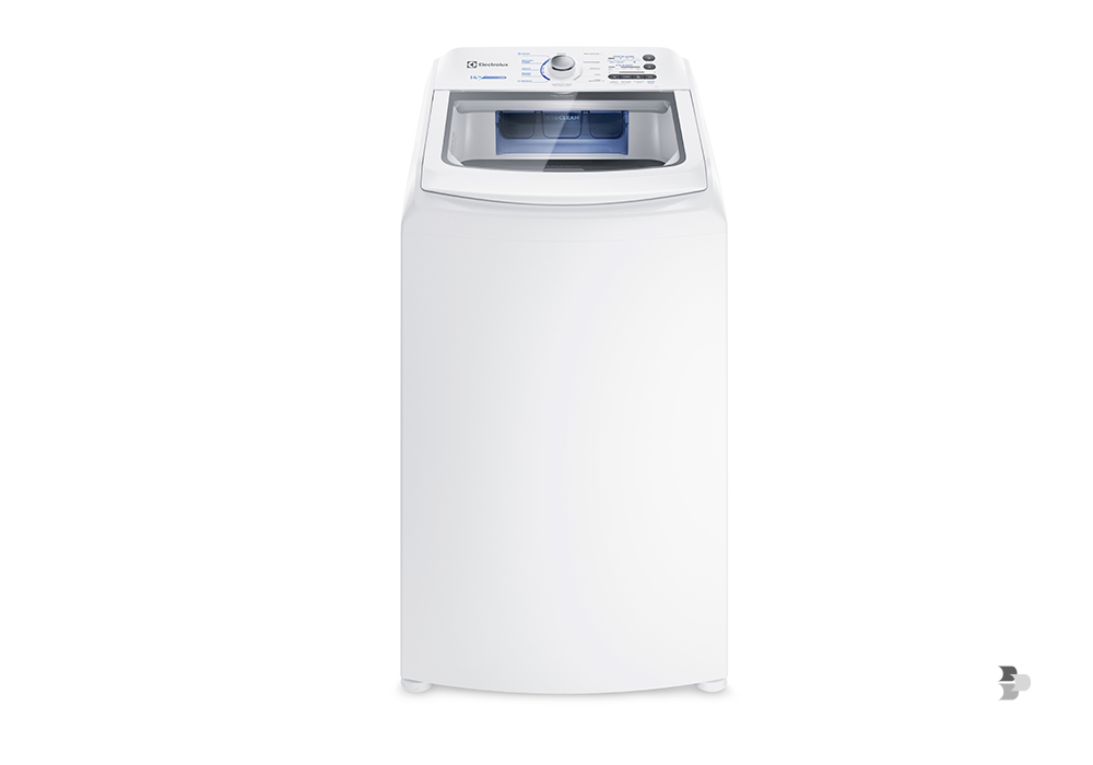 Uma máquina de lavar da marca Electrolux. Lavadora de roupas.