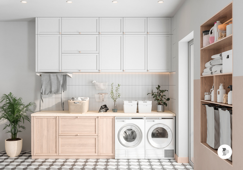 A montagem de uma boa lavanderia traz eficiência para trabalhar. Lavanderia.