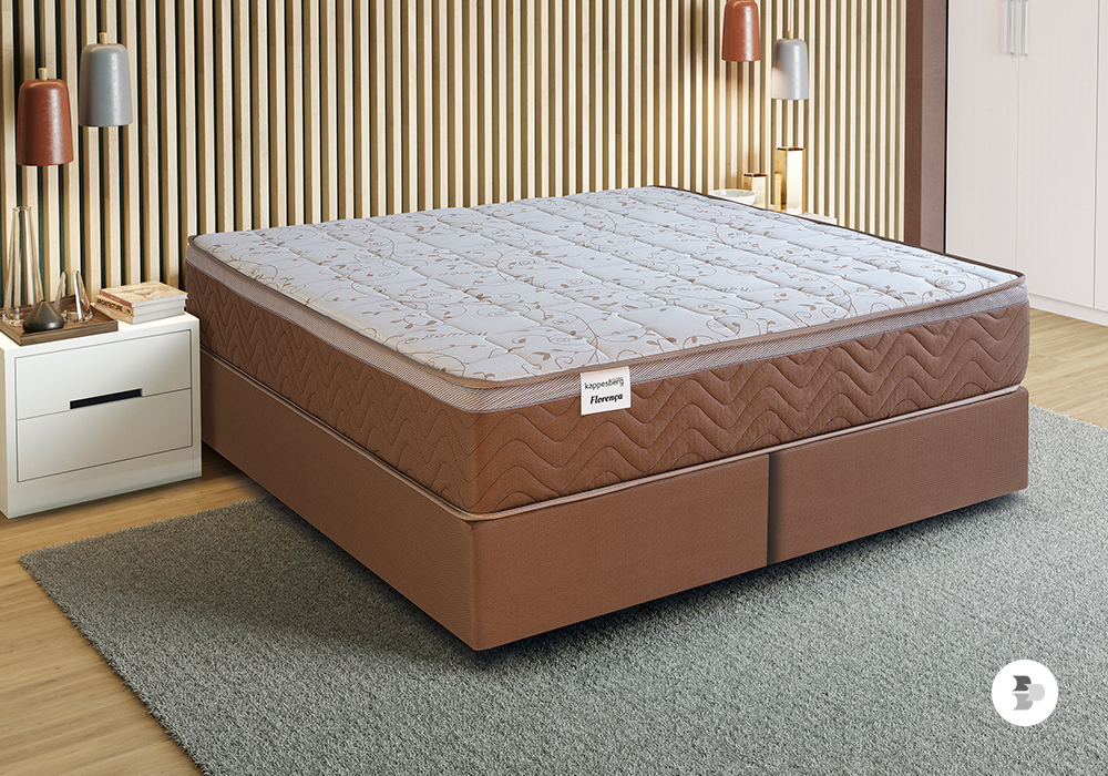 Um exemplo de Conjunto Cama Box em um quarto. Melhor Colchão.