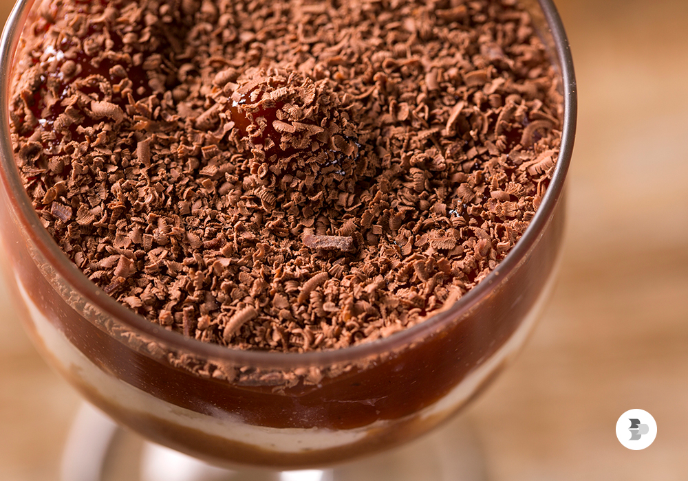 Receitas dia dos pais. Pavê de Chocolate com Amendoim.