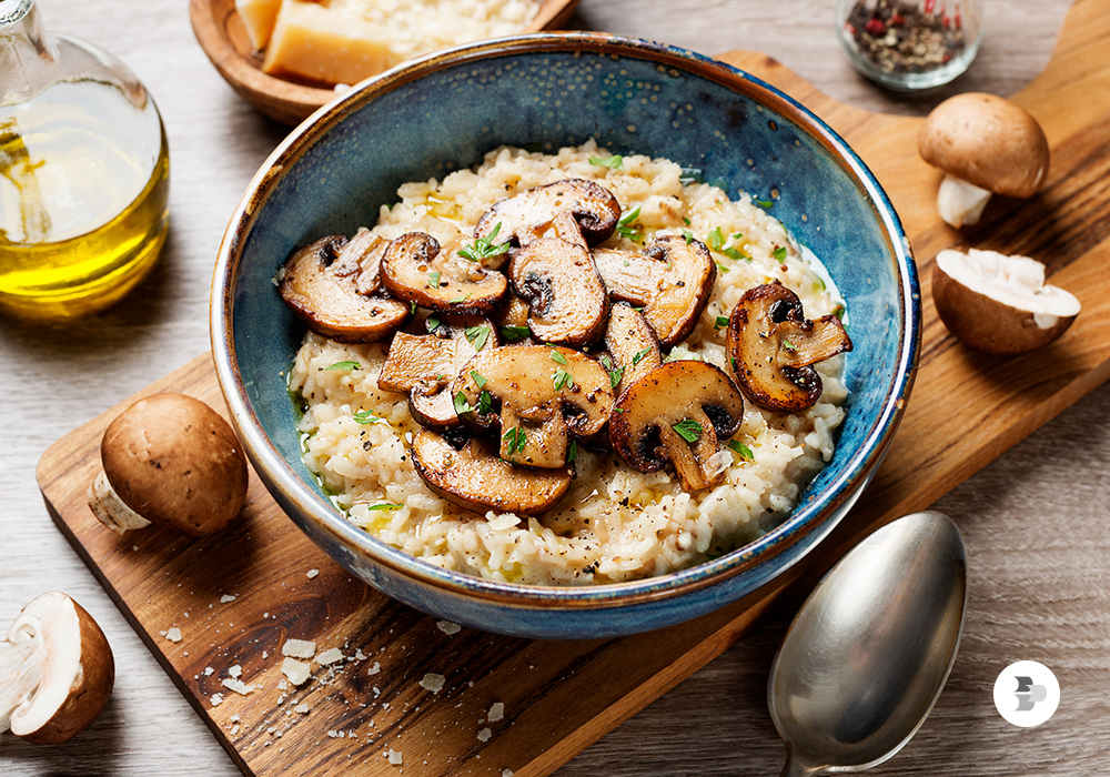 Risoto de Cogumelos.