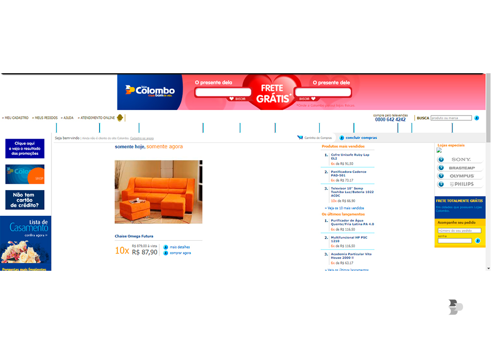 Home do site em 2005