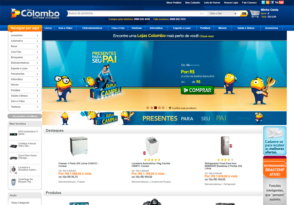 Home do site em 2012