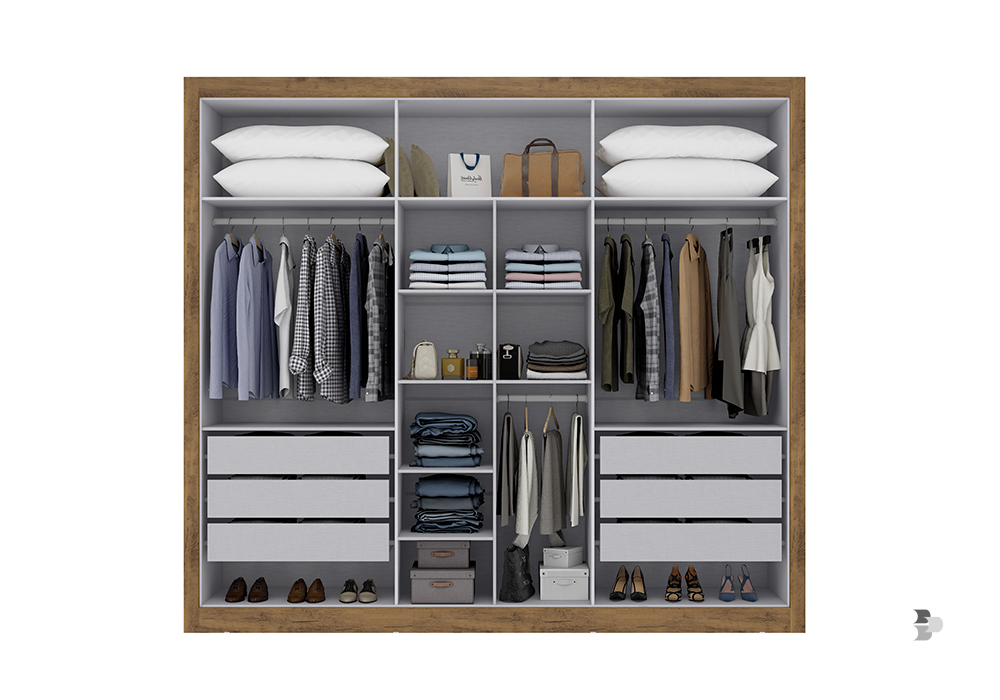 Quanto mais espaço interno, maior são as possibilidades de conseguir organizar o seu quarto. Guarda-Roupa.